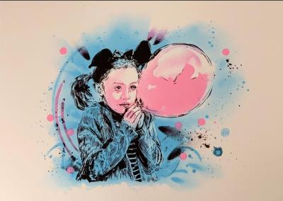 C 215- Sérigraphie  - Signée, Numérotée et Rehaussée a la Main 70x50cm Tampon 2