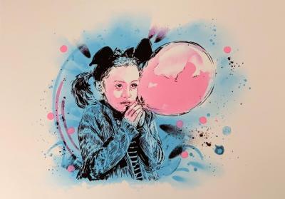 C 215- Sérigraphie  - Signée, Numérotée et Rehaussée a la Main 70x50cm Tampon 2