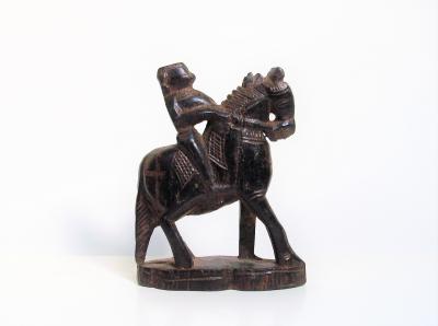Inde du sud - Figure de cavalier en bois, début du XXème siècle 2