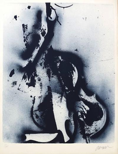 ARMAN - Blue violins - Original lithograph handsigned numbered 2