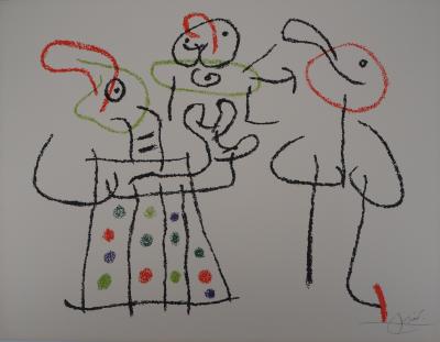 Joan MIRO : Ubu, Famille avec un enfant, 1971 - Lithographie originale Signée 2