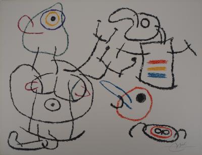Joan MIRO : Ubu, Personnages avec un chien - Lithographie originale signée au crayon 2