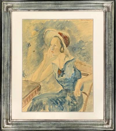 Constantin Terechkovitch - Portrait d’une fille - Aquarelle signée 2