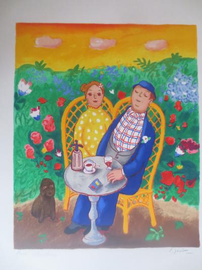 Lennart JIRLOW - Couple au jardin - Lithographie signée au crayon 2