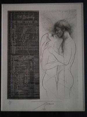 Pierre-Yves TREMOIS  - Couple - Gravure originale signée au crayon 2