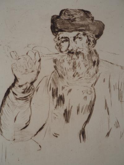 Edouard MANET : Homme à la pipe - Gravure originale, 1866 2