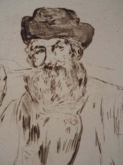Edouard MANET : Homme à la pipe - Gravure originale, 1866 2
