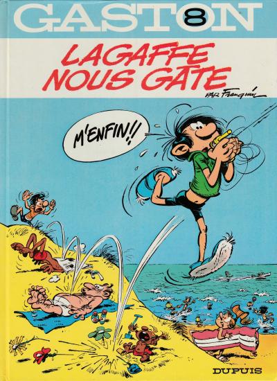 André FRANQUIN Dessin Le Chat signé dans album Lagaffe Nous Gâte 2