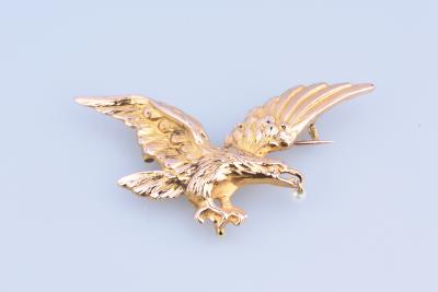 Broche Or 18K Sertie Diamants Et Saphirs – Poinçon Tête D'aigle, Occasion Repolie