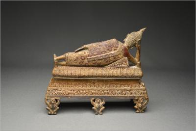 Thaïlande, XIXème siècle, Bouddha en bronze dans l’attitude du Parinirvana 2