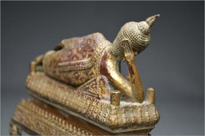 Thaïlande, XIXème siècle, Bouddha en bronze dans l’attitude du Parinirvana 2