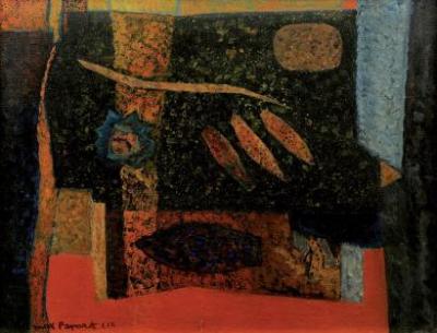 Max PAPART - Les Poissons, 1959 - Oil on Canevas 2