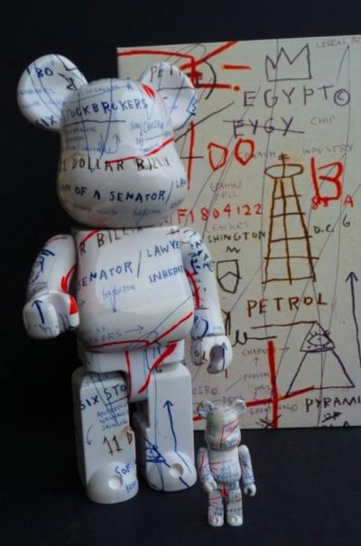 Medicom 400% + 100% Bearbrick ~ JEAN-MICHEL BASQUIAT #02 Version Be@rbrick 2