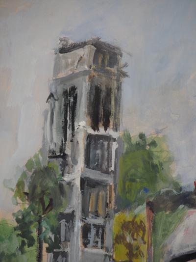 Maurice Utrillo : La Tour Saint Jacques - Gouache originale signée 2