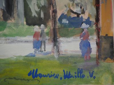 Maurice Utrillo : La Tour Saint Jacques - Gouache originale signée 2