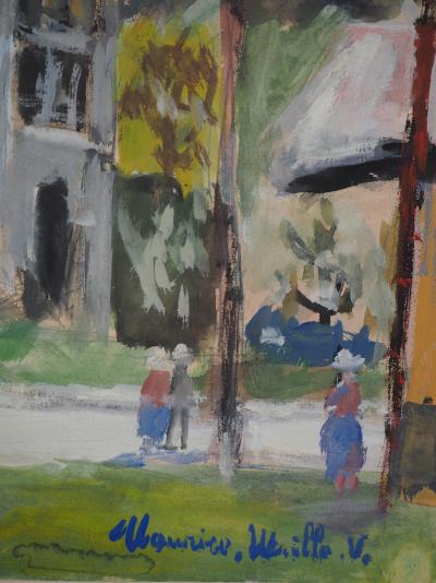 Maurice Utrillo : La Tour Saint Jacques - Gouache originale signée 2