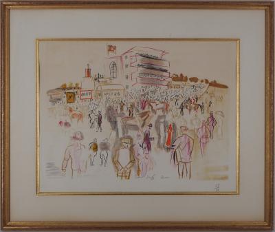 Raoul DUFY : Epsom, Hippodrome avant la course - Lithographie originale Signée 2