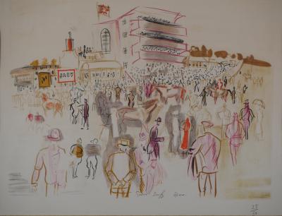 Raoul DUFY : Epsom, Hippodrome avant la course - Lithographie originale Signée 2