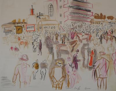 Raoul DUFY : Epsom, Hippodrome avant la course - Lithographie originale Signée 2