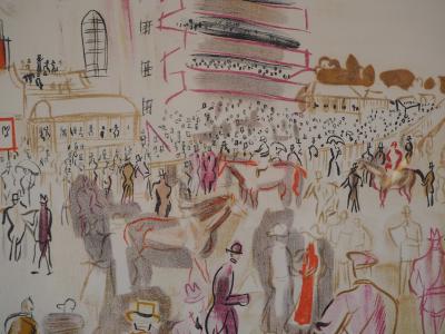 Raoul DUFY : Epsom, Hippodrome avant la course - Lithographie originale Signée 2
