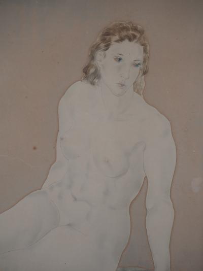 Léonard FOUJITA : Nu assis - Gravure originale, 1930 2