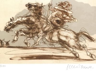 Claude WEISBUCH - Don Quichotte, Lithographie originale signée 2