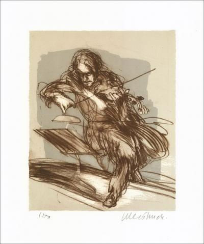 Claude WEISBUCH - Le Violoniste, Lithographie originale signée 2