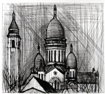 Bernard Buffet  - Le sacré cœur (1956) - Gravure ORIGINALE  signée au crayon 2