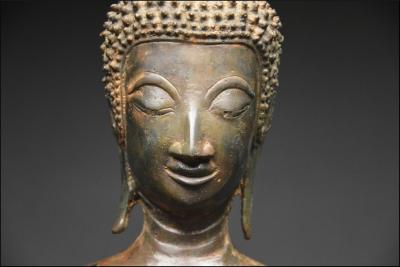 Laos, Fin XIXème - début XXème siècle, Important Bouddha en bronze en position Mettakaruna Mudra 2