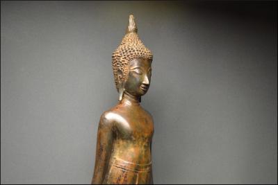 Laos, Fin XIXème - début XXème siècle, Important Bouddha en bronze en position Mettakaruna Mudra 2
