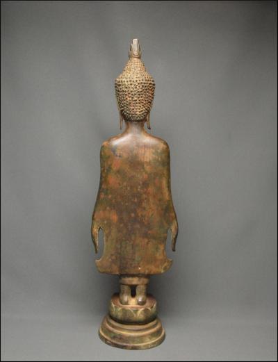 Laos, Fin XIXème - début XXème siècle, Important Bouddha en bronze en position Mettakaruna Mudra 2