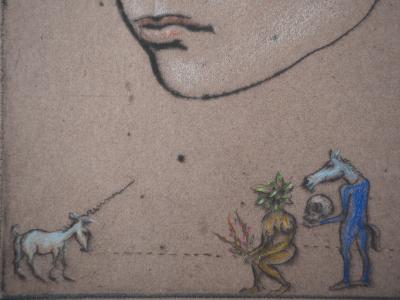 Mordecai MOREH : Femme fleur - Dessin original Signé 2