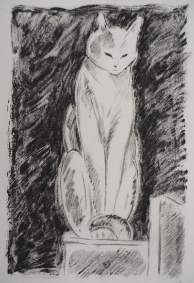 Jacques NAM : Chat solitaire - lithographie originale signée 2