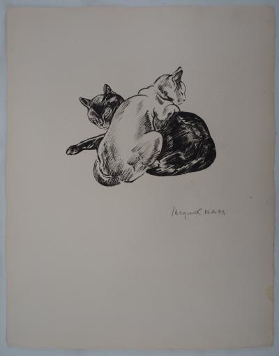 Jacques NAM : Couple de chats - lithographie originale signée 2