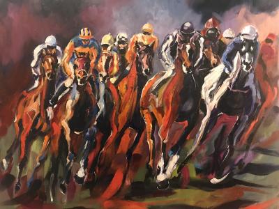 Sonia LALIC - A day at the races, 2018  - Acrylique sur toile 2