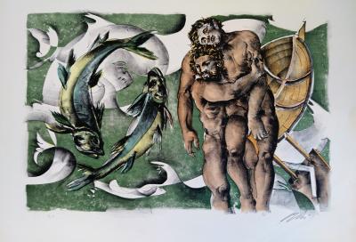 Hans ERNI - Dames des Décans : Poissons - Lithographie signée au crayon 2