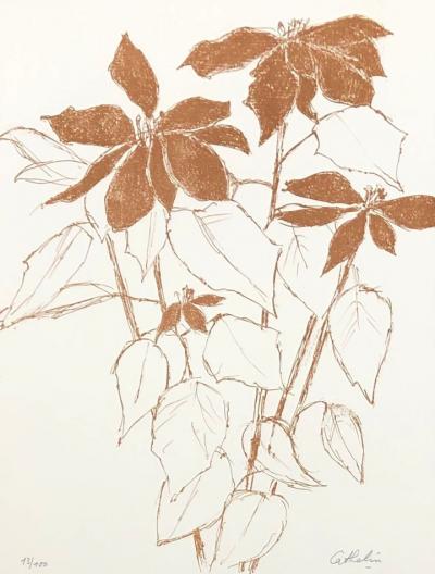 Bernard CATHELIN - Composition marron, 1988 - Lithographie originale signée et numérotée 2