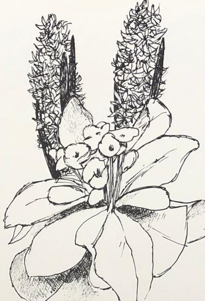 Bernard CATHELIN - Composition florale, 1988 - Lithographie originale signée et numérotée 2