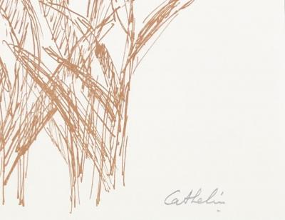 Bernard CATHELIN - Petit lis orange, 1988 - Lithographie originale signée au crayon 2