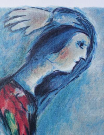 Marc CHAGALL (d’après) - Couple d’amoureux sur les toits de Paris - Lithographie 2
