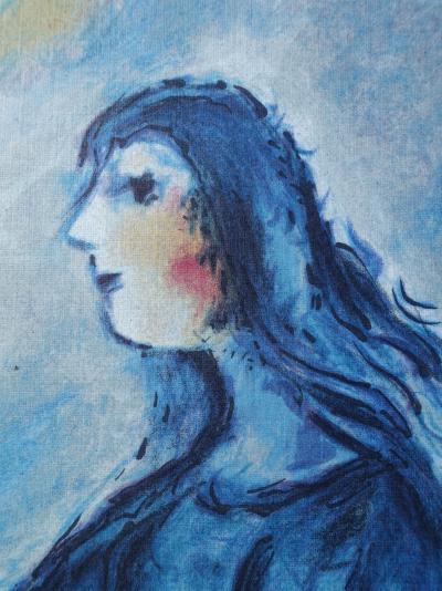 Marc CHAGALL (d’après) - Couple d’amoureux sur les toits de Paris - Lithographie 2