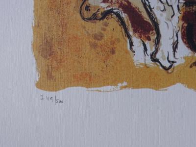 Marc CHAGALL (d’après) : Moïse et les Tables de la Loi, Lithographie numérotée et signée 2