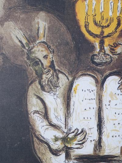 Marc CHAGALL (d’après) : Moïse et les Tables de la Loi, Lithographie numérotée et signée 2