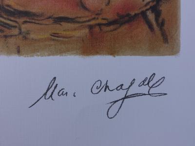 Marc CHAGALL (d’après) - Les amoureux de la tour Eiffel, Lithographie signée, Edition limitée 2