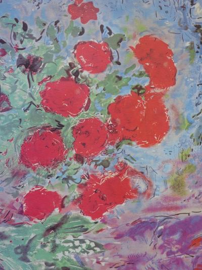 Marc CHAGALL - Le bouquet rouge - Lithographie numérotée et signée 2