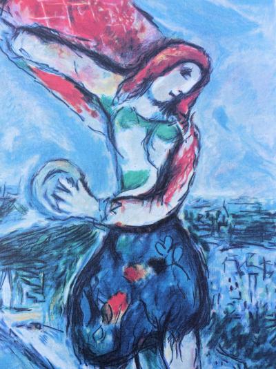 Marc CHAGALL - Couple d’amoureux sur les toits de Paris - LITHOGRAPHIE numérotée et signée 500ex 2