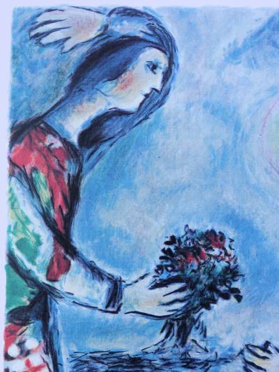 Marc CHAGALL - Couple d’amoureux sur les toits de Paris - LITHOGRAPHIE numérotée et signée 500ex 2