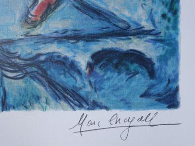 Marc CHAGALL (d’après) - Couple d’amoureux sur les toits de Paris - Lithographie signée et numérotée 2