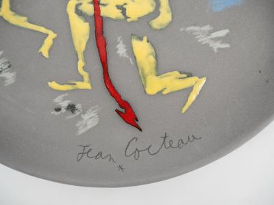 Jean COCTEAU - Atalante et Hippomène,1958 - Céramique originale signée 2