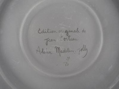 Jean COCTEAU - Atalante et Hippomème,1958 - Céramique originale signée 2